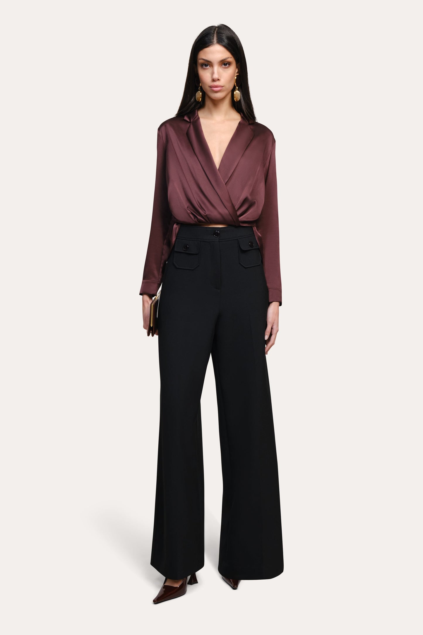 Violette Silk Satin Blouse