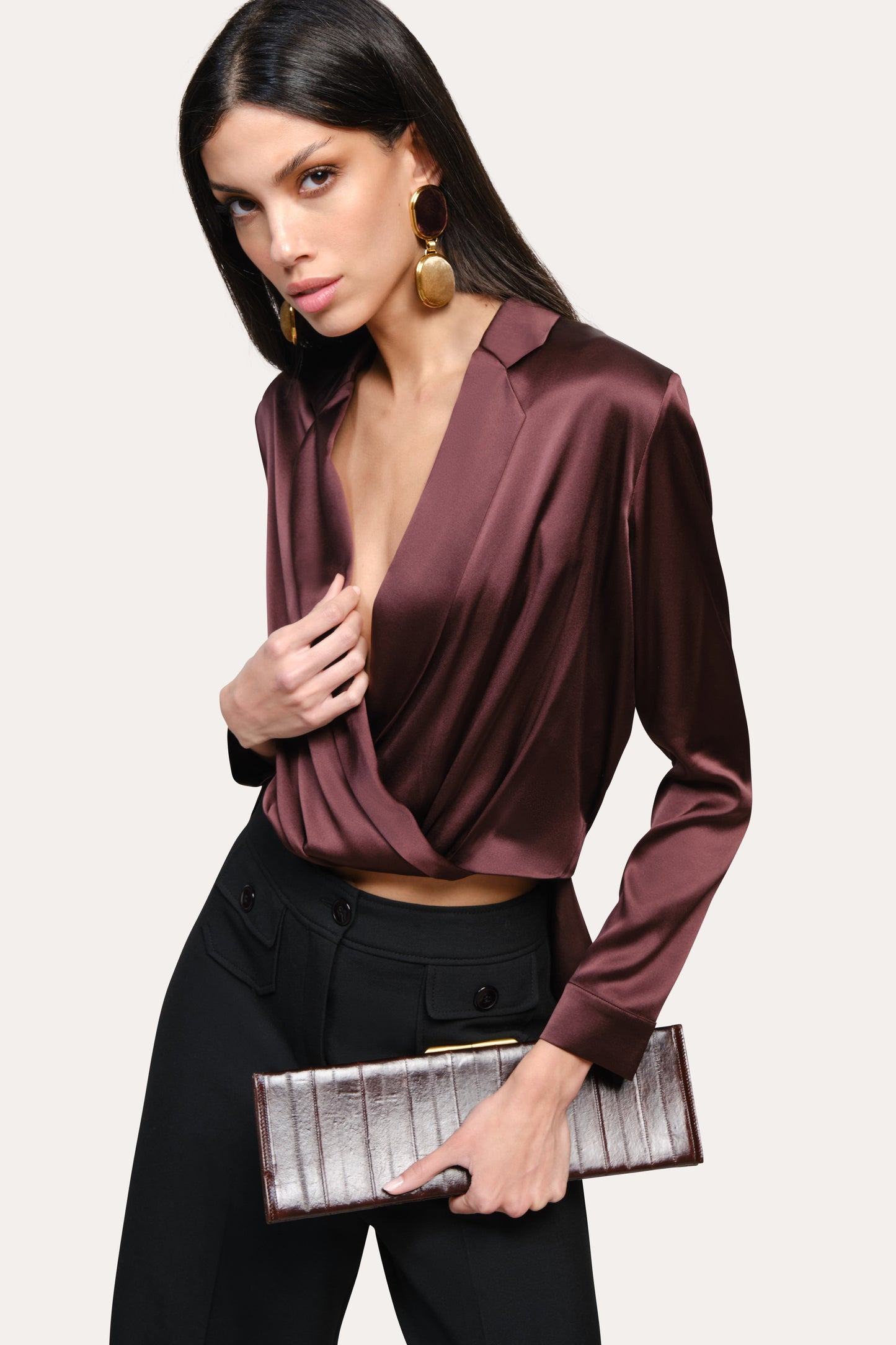 Violette Silk Satin Blouse