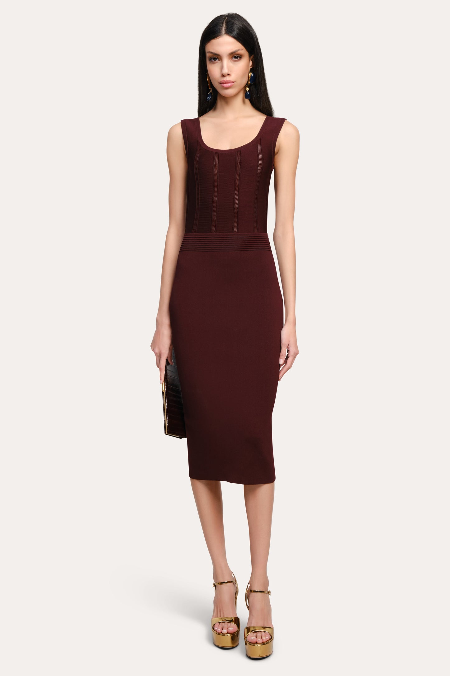 Sylvie Milano Pointelle Midi Dress