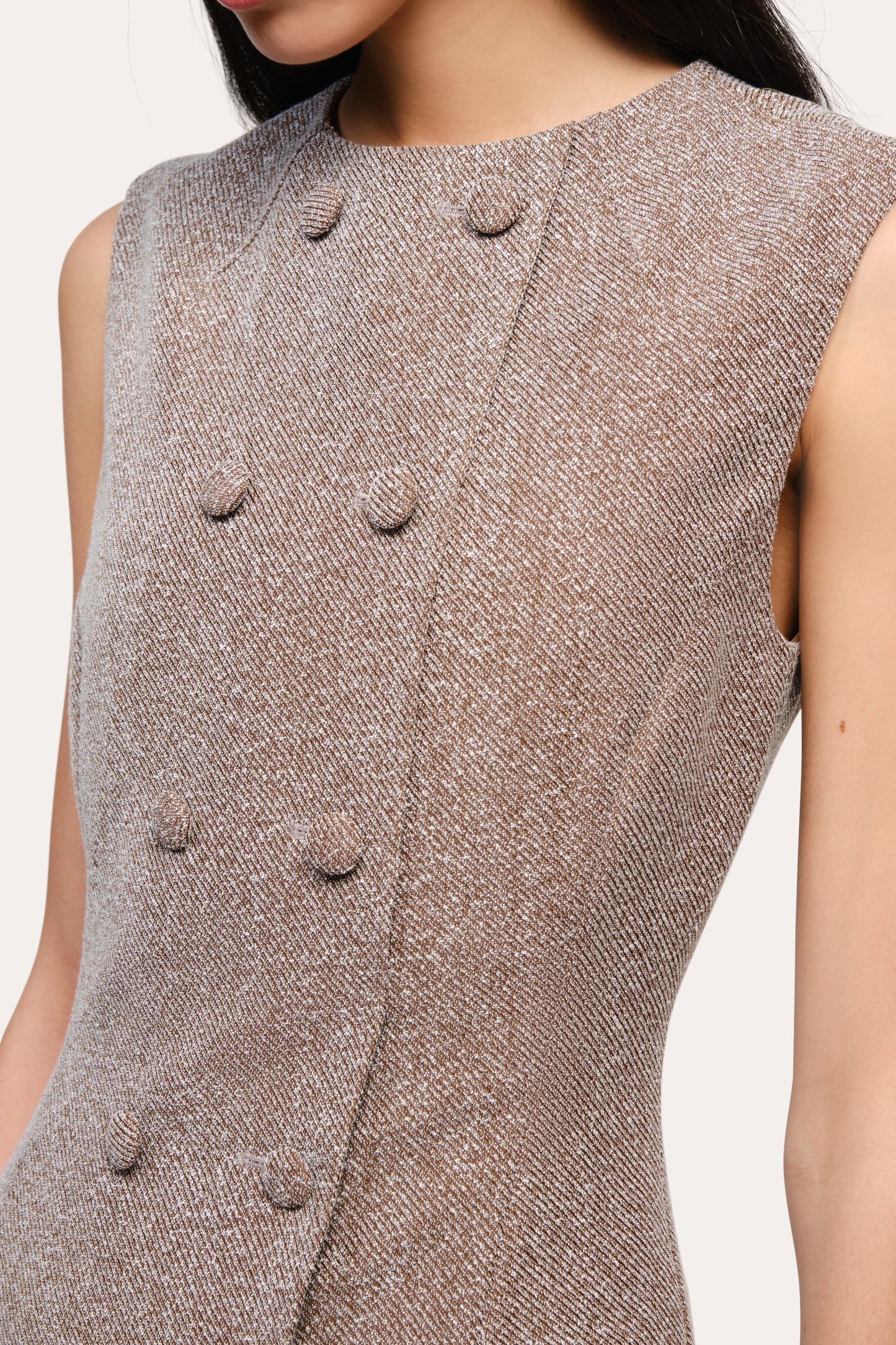 Cécile Bouclé Button Dress