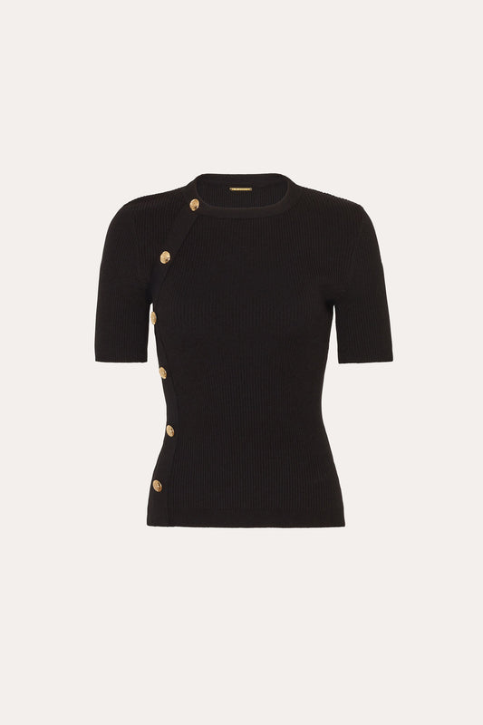 Daphne Ribbed Short Sleeve Top