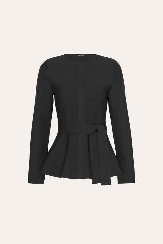 Blair Milano Sculpt Peplum Top (Black, Size Xs, Very Good)