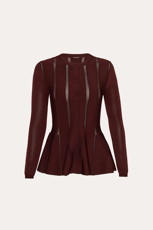 Valerie Milano Pointelle Jacket (Sienna, Size Xs, Like New)
