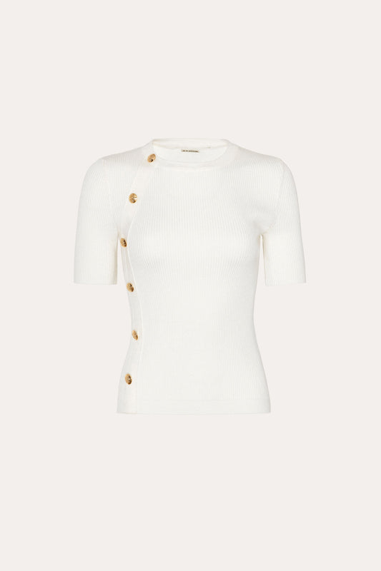 Daphne Ribbed Short Sleeve Top