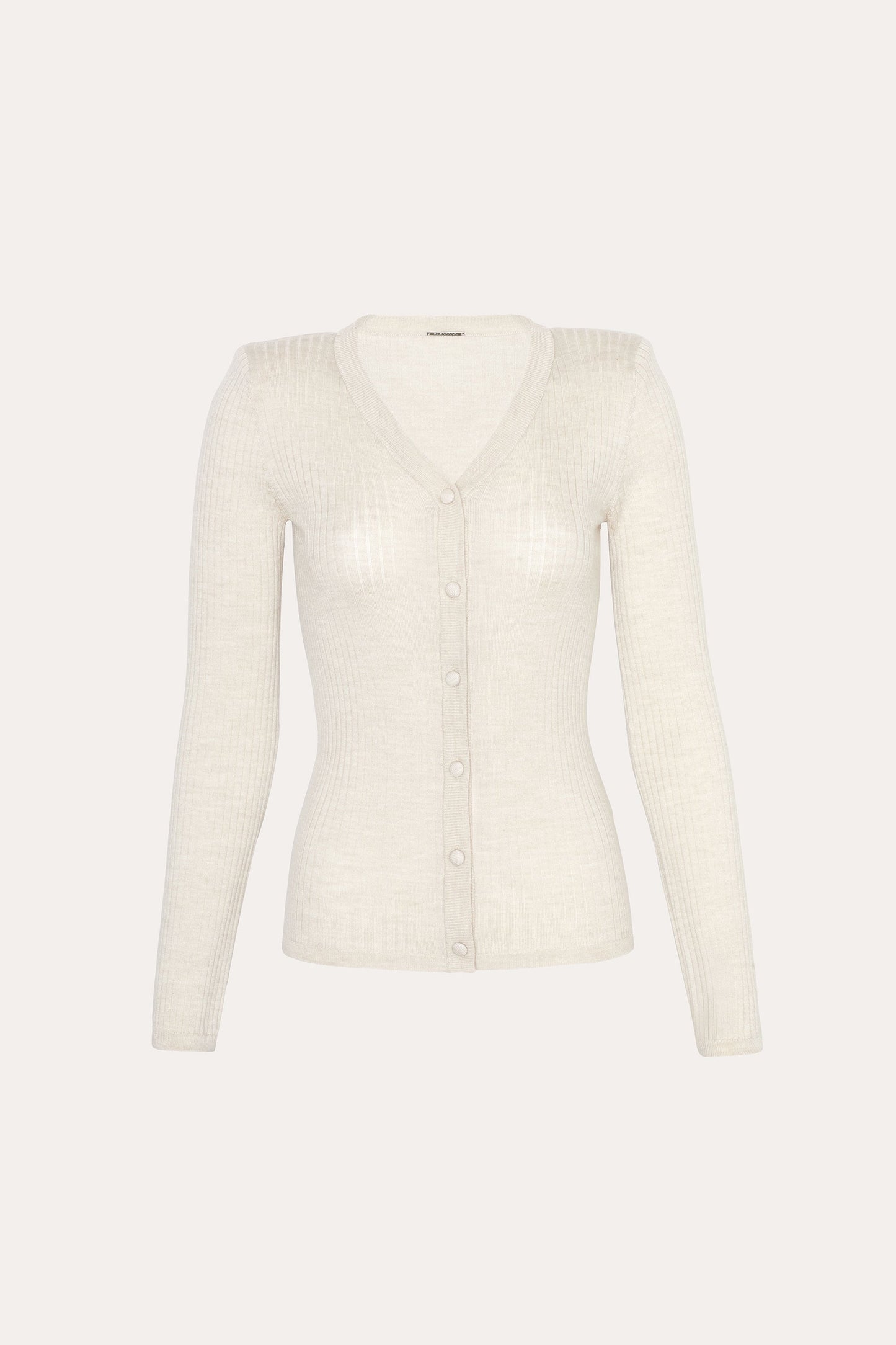 Cara Silk Wool Cardigan (Ecru, Size M, Like New)
